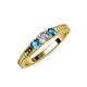 2 - Reveka Diamond and London Blue Topaz Three Stone Engagement Ring 
