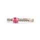 2 - Sezen Pink Tourmaline and Diamond Bridal Set Ring 