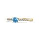 2 - Sezen Blue Topaz and Diamond Bridal Set Ring 
