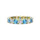1 - Laida 3.80 mm Blue Topaz and Diamond Eternity Band 
