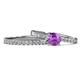 1 - Sezen Amethyst and Diamond Bridal Set Ring 