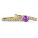 1 - Sezen Amethyst and Diamond Bridal Set Ring 