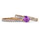 1 - Sezen Amethyst and Diamond Bridal Set Ring 