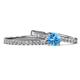 1 - Sezen Blue Topaz and Diamond Bridal Set Ring 