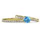1 - Sezen Blue Topaz and Diamond Bridal Set Ring 