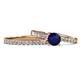 1 - Sezen Blue Sapphire and Diamond Bridal Set Ring 