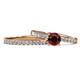 1 - Sezen Red Garnet and Diamond Bridal Set Ring 