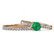 1 - Sezen Emerald and Diamond Bridal Set Ring 