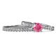 1 - Sezen Pink Tourmaline and Diamond Bridal Set Ring 