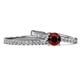 1 - Sezen Red Garnet and Diamond Bridal Set Ring 
