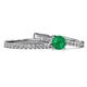 1 - Sezen Emerald and Diamond Bridal Set Ring 