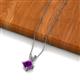 6 - Jassiel 6.00 mm Princess Cut Amethyst Double Bail Solitaire Pendant Necklace 