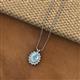 6 - Hazel 8x6 mm Oval Cut Aquamarine and Round Diamond Double Bail Halo Pendant Necklace 
