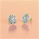 7 - Dahlia Iris Oval Cut and Baguette Diamond Milgrain Halo Stud Earrings 