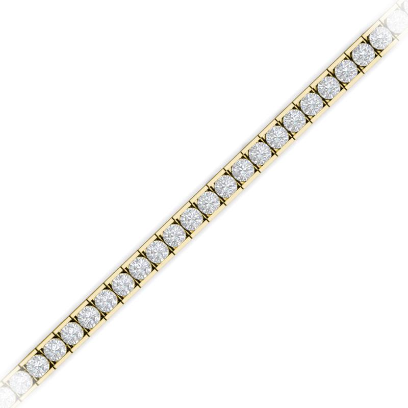 White Sapphire Eternity Tennis Bracelet 2.55 ctw 14K Yellow Gold JP