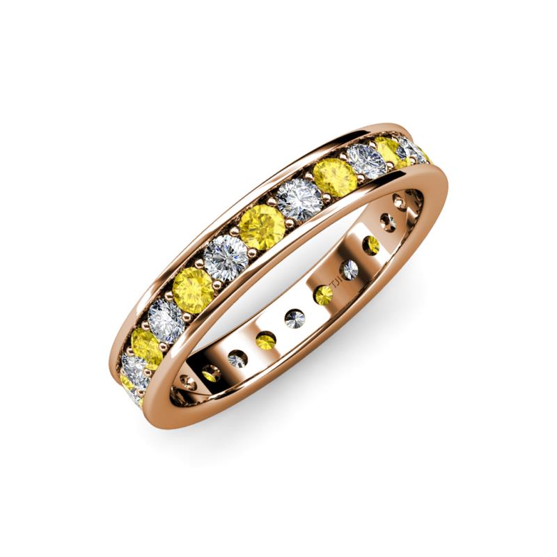 Yellow Sapphire and Diamond Eternity Ring Stackable 1.18 ctw* 14K Gold