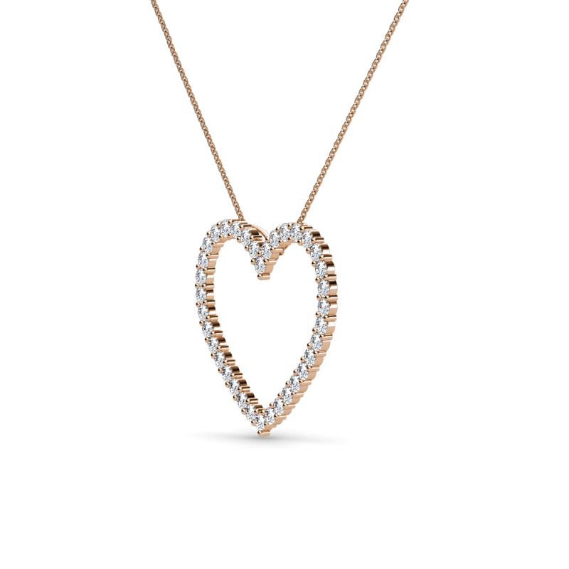 Diamond Heart Pendant 1.08 ctw in 14K Gold with 14k Cable Chain JP