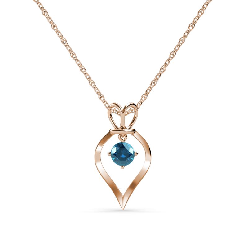 Blue Diamond Royal Heart Pendant 0.50 ct 14K Gold 18 Inches Rope Chain ...