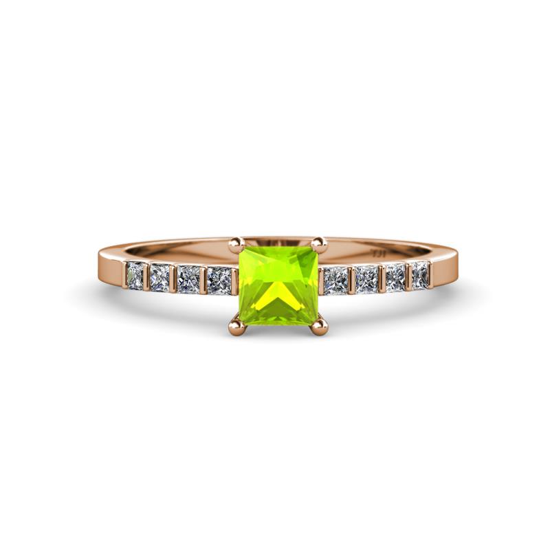 Peridot & Diamond Engagement Ring & Wedding Band Set 1.50 cttw 14K Gold