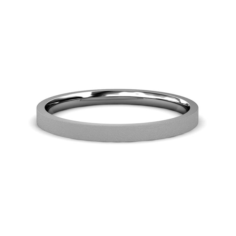 Aidan Glass Finish 2.00 mm Flat Comfort Fit Unisex Wedding Band 