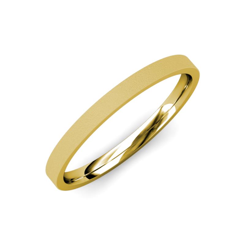 Aidan Glass Finish 2.00 mm Flat Comfort Fit Unisex Wedding Band 