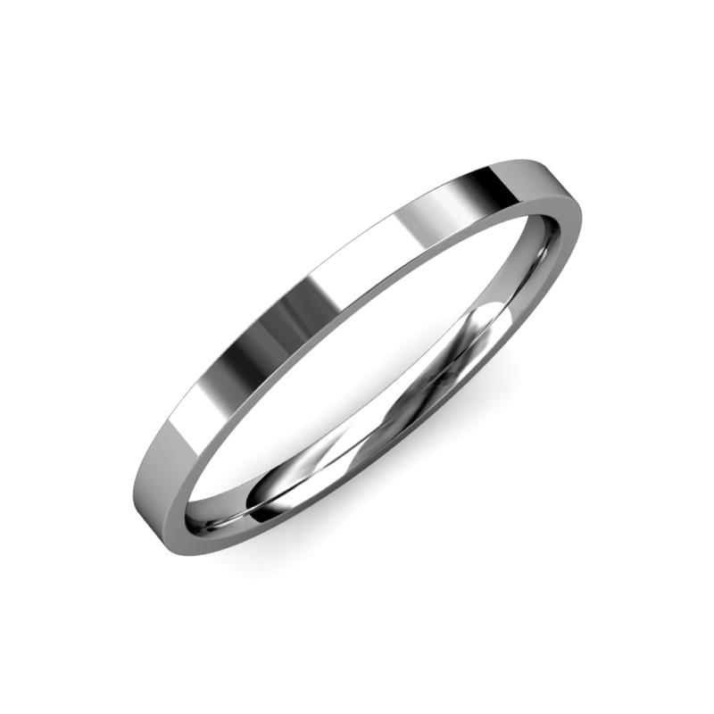 Aidan High Polish 2.00 mm Flat Comfort Fit Unisex Wedding Band 