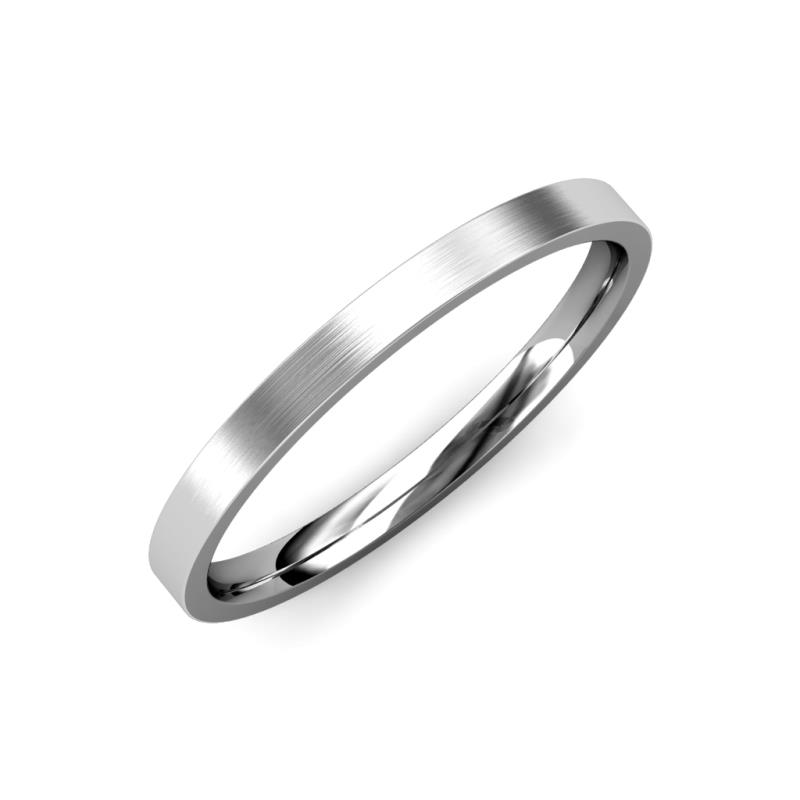Aidan Satin Finish 2.00 mm Flat Comfort Fit Unisex Wedding Band 