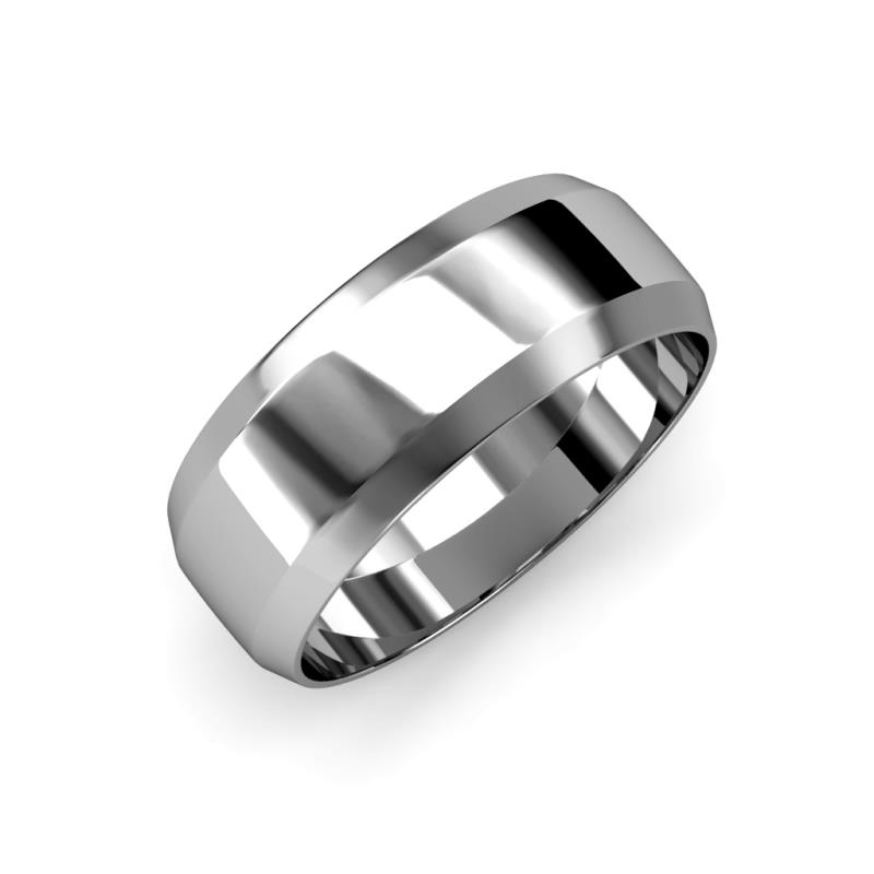 Feivel High Polish 4.00 mm Beveled Edge Wedding Band 