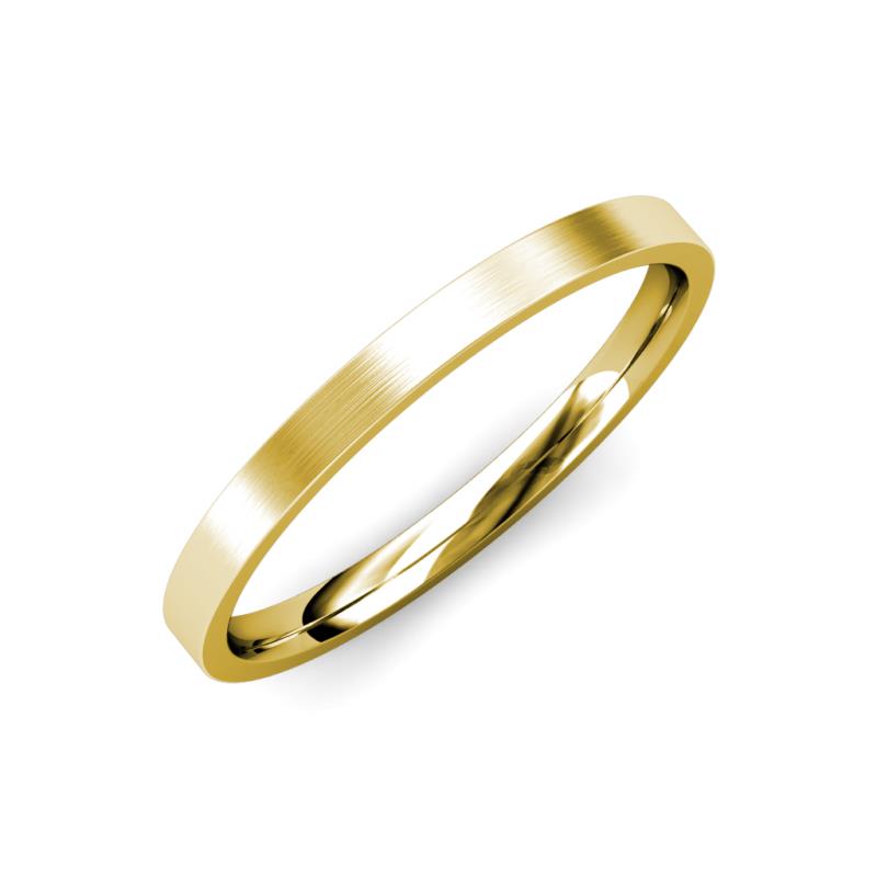 Aidan Satin Finish 2.00 mm Flat Comfort Fit Unisex Wedding Band 