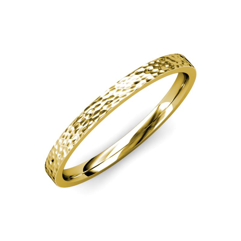 Aidan Hammer Finish 2.00 mm Flat Comfort Fit Unisex Wedding Band 