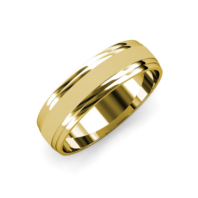 Alain Glass Finish 4 mm Step Edge Wedding Band 
