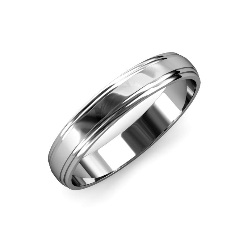 Alain High Polish 4 mm Step Edge Wedding Band 