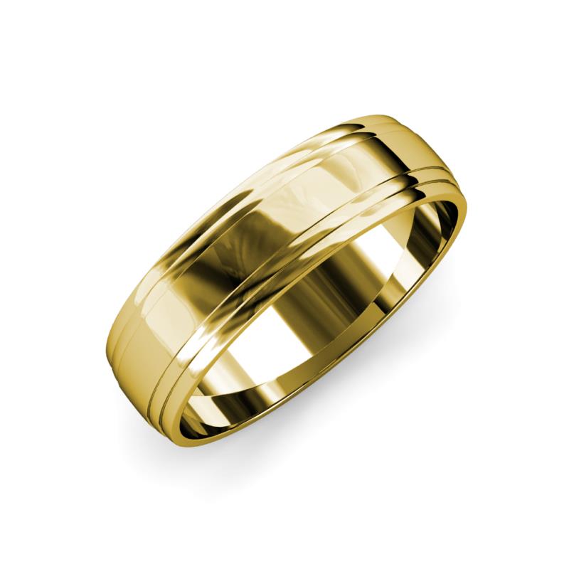 Alain High Polish 4 mm Step Edge Wedding Band 