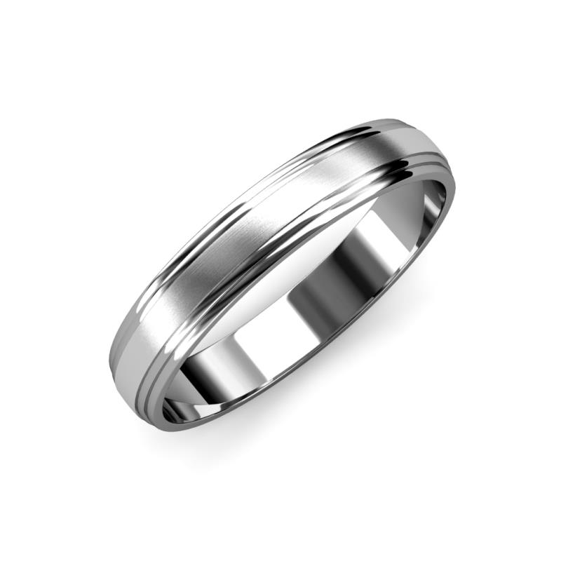 Alain Satin Finish 4 mm Step Edge Wedding Band 