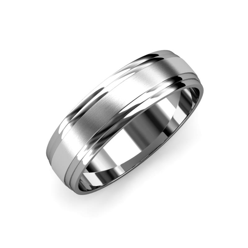Alain Satin Finish 4 mm Step Edge Wedding Band 