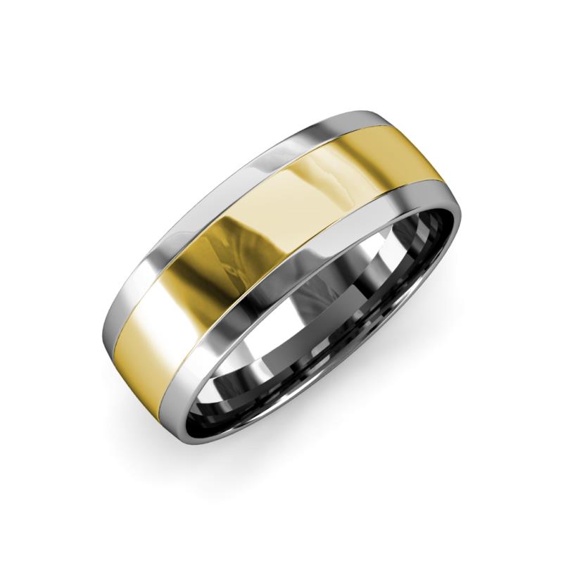 Thorin High Polish 7 mm Two Tone Wedding Band 