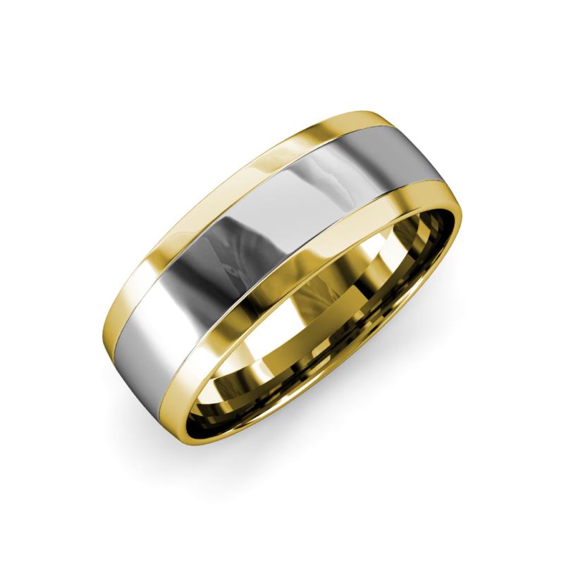 Thorin High Polish 7 mm Two Tone Wedding Band 
