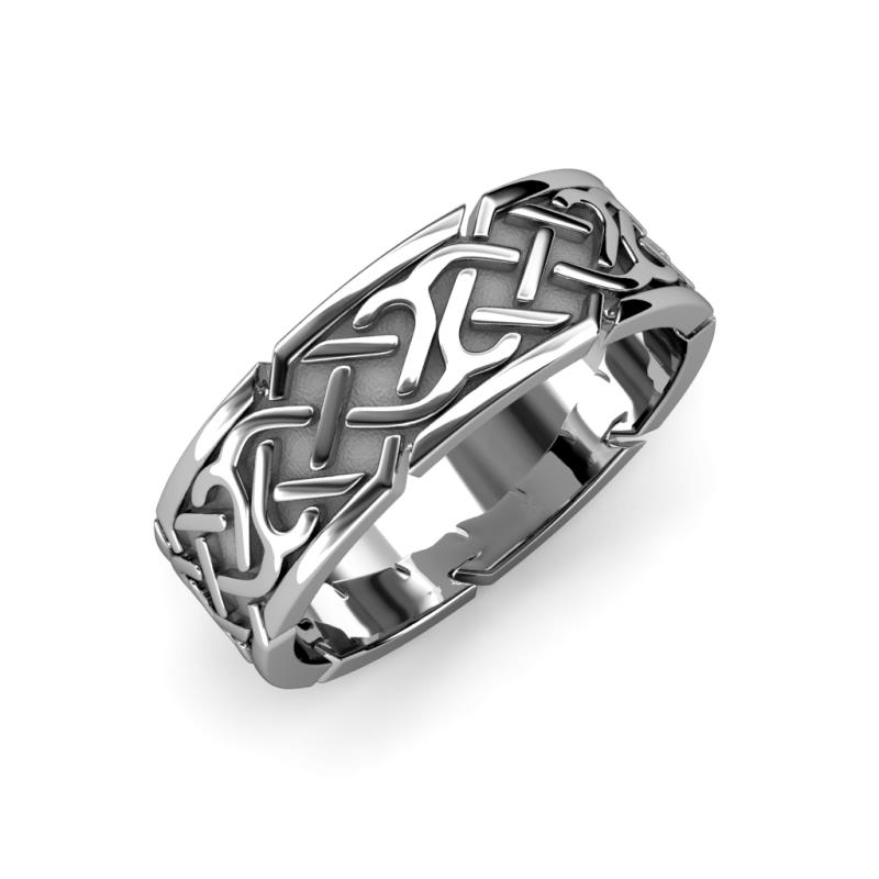 Evan High Polish 7.00 mm Celtic Wedding Band 