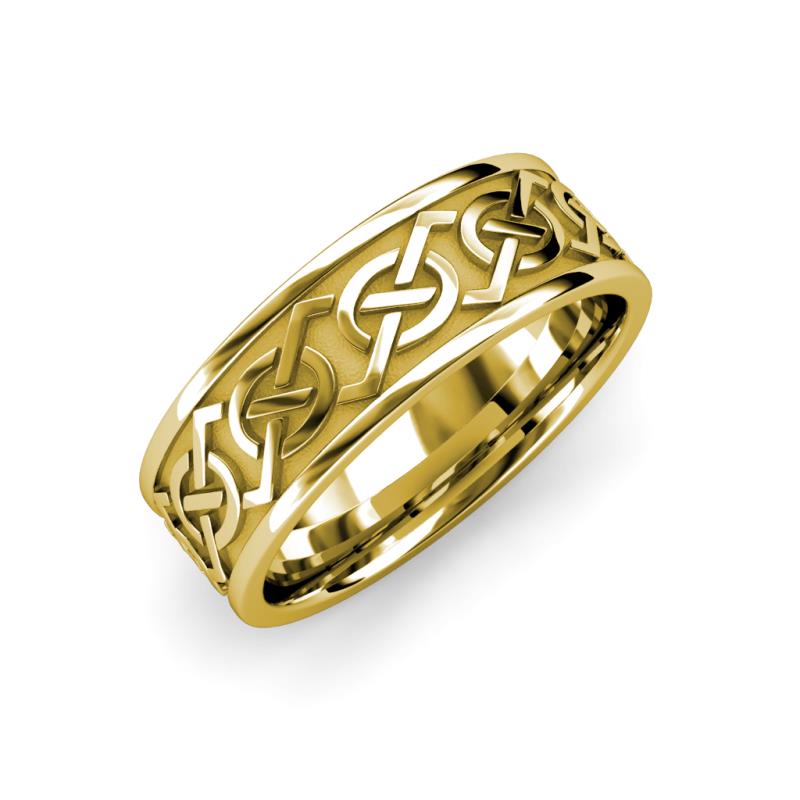 Daryl High Polish 7.00 mm Celtic Knot Wedding Band 