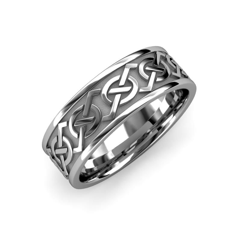 Daryl High Polish 7.00 mm Celtic Knot Wedding Band 