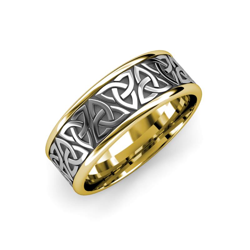 Arden High Polish 7.00 mm Two Tone Celtic Trinity Knot Wedding Band 