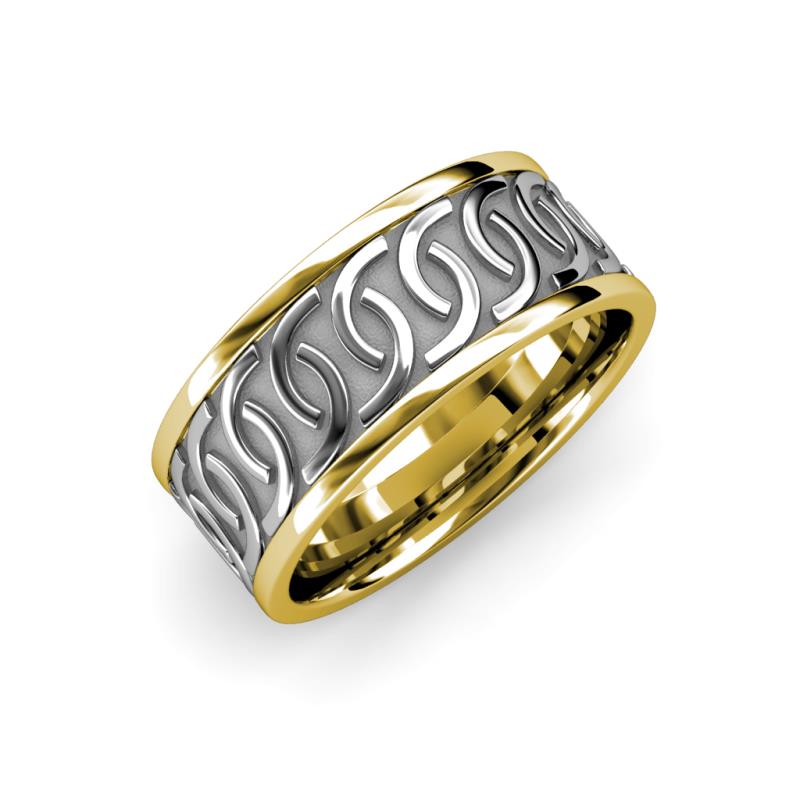 Eavan High Polish 6.00 mm Two Tone Celtic Wedding Band 