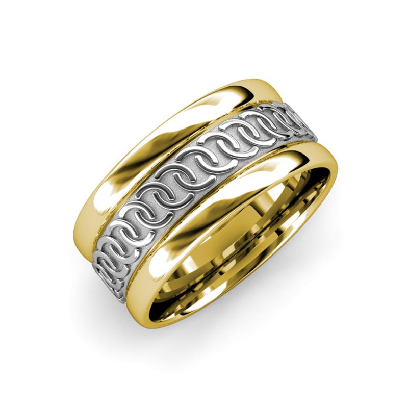 Eavan High Polish 6.00 mm Two Tone Celtic Wedding Band 