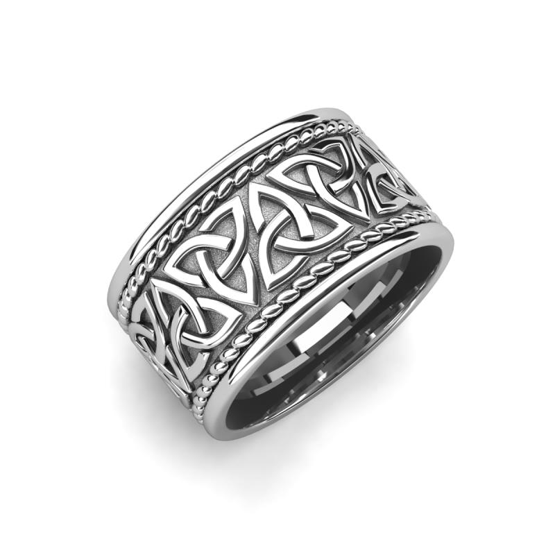 Laney High Polish 10 mm Celtic Trinity Knot Wedding Band 