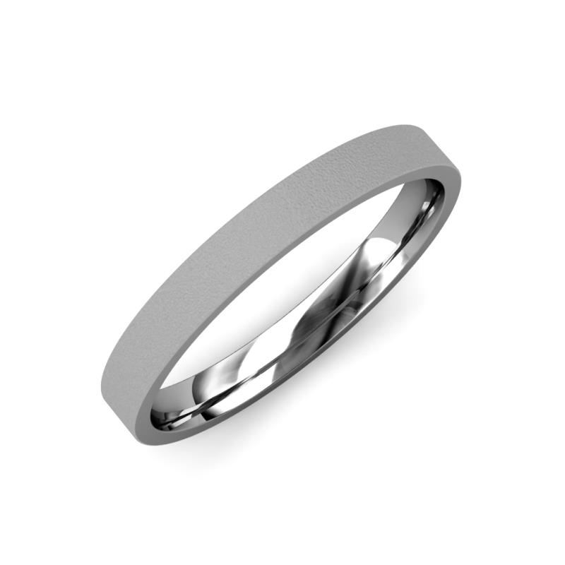 Aidan Glass Finish 2.00 mm Flat Comfort Fit Unisex Wedding Band 