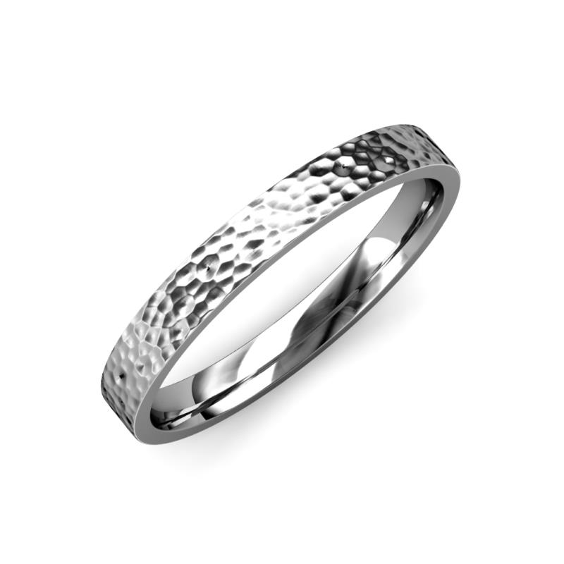 Aidan Hammer Finish 2.00 mm Flat Comfort Fit Unisex Wedding Band 