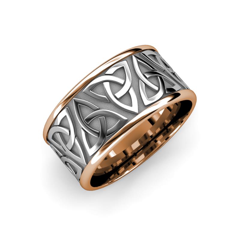 Arden High Polish 7.00 mm Two Tone Celtic Trinity Knot Wedding Band 