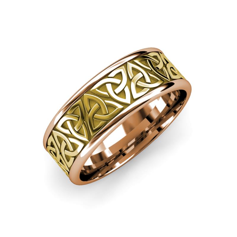 Arden High Polish 7.00 mm Two Tone Celtic Trinity Knot Wedding Band 