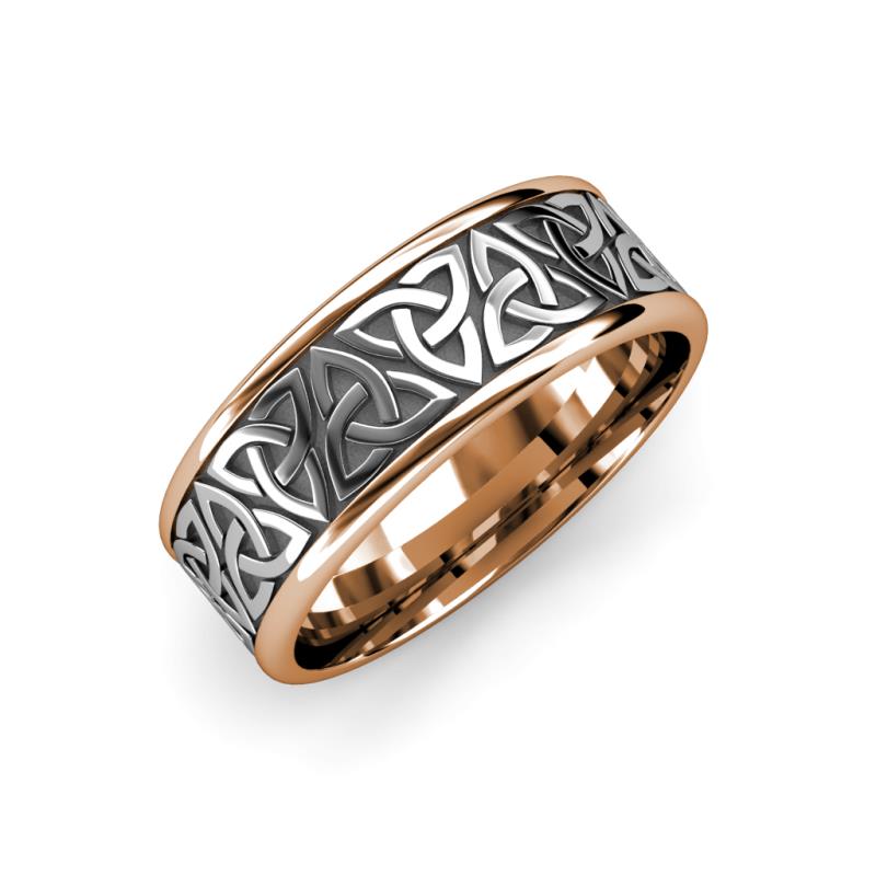 Arden High Polish 7.00 mm Two Tone Celtic Trinity Knot Wedding Band 