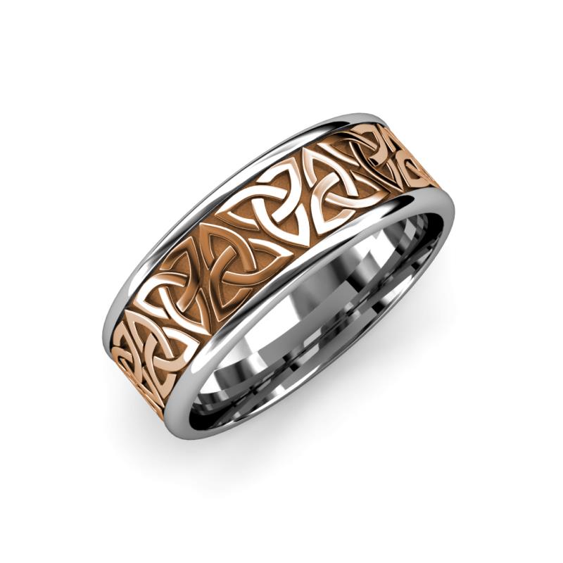Arden High Polish 7.00 mm Two Tone Celtic Trinity Knot Wedding Band 